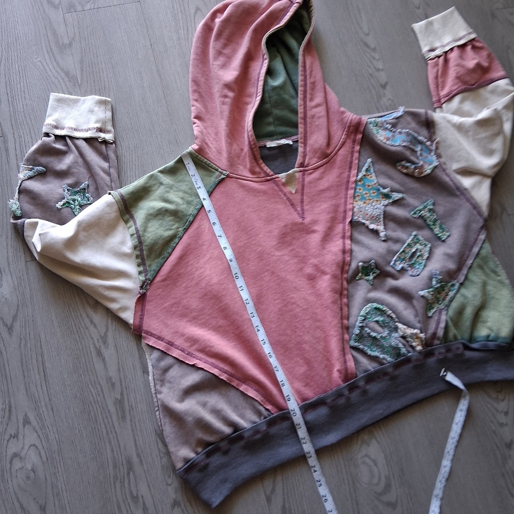 Oli & Hali Stars Patchwork Hoodie Mineral Wash L - Picture 14 of 15